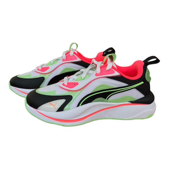 NEW Puma RS-Curve CLights White/Electro Green 380691 01 Women's Size 7.5 - Picture 1 of 8